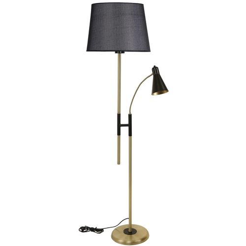 Forza Eskitme Lambader Pramit Hasır Siyah Abajurlu Black Floor Lamp slika 2