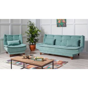 Kelebek-TKM03 0400 Pistachio Green Sofa-Bed Set