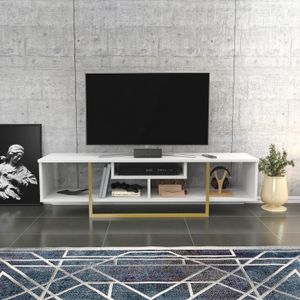 Asal 150 - TV Stalak u Bijeloj i Zlatnoj Boji