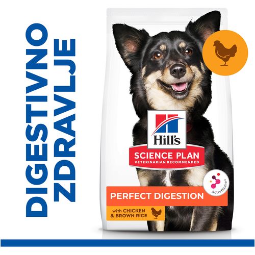 Hill's Science Plan PERFECT DIGESTION Small & Mini Adult 1+ Hrana za Pse sa Piletinom i Smeđim pirinčem, 6 kg slika 2