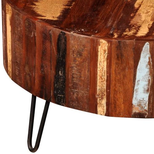 Stolić za kavu od masivnog obnovljenog drva okrugli slika 59