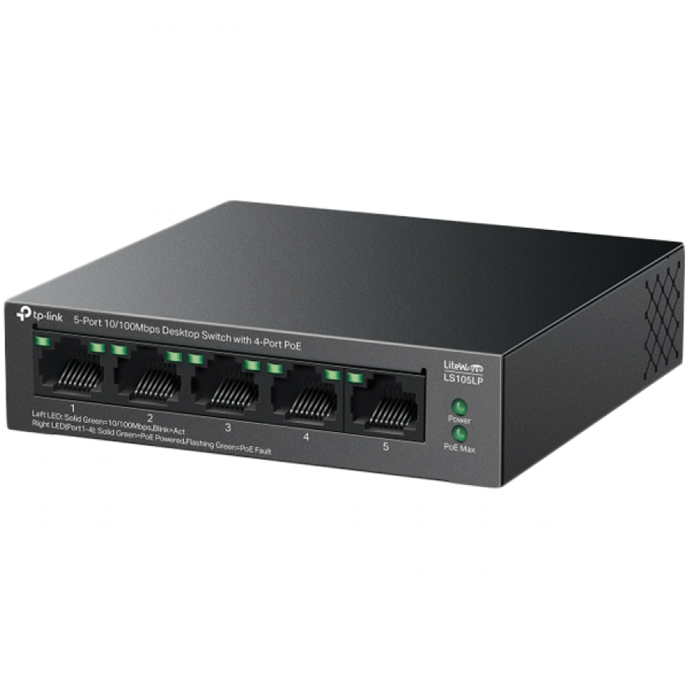 TP-Link LS105LP 5-Port 10/100 Mbps Desktop Switch s 4-Port PoE slika 2