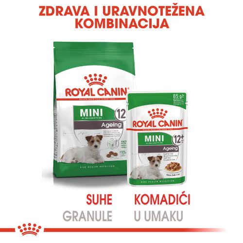 ROYAL CANIN SHN Mini ageing 12+ vrećica za psa, potpuna hrana za starije pse malih pasmina (od 1 do 10 kg) , stariji od 12 godina, 12x85 g slika 2