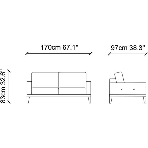 New Tulip - Blue Blue 2-Seat Sofa-Bed slika 7