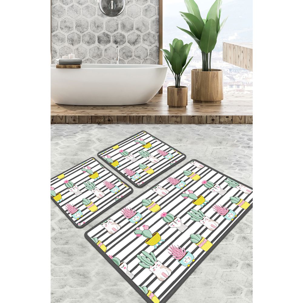 Set Kupatilskih Prostirki Catinus Cactus Djt Multicolor (2 Komada) slika 1