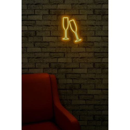 Wallity Ukrasna plastična LED rasvjeta, Champagne Glasses - Yellow slika 13