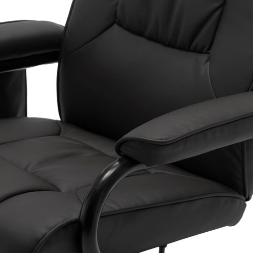 Masažna fotelja s osloncem za noge od umjetne kože crna slika 9