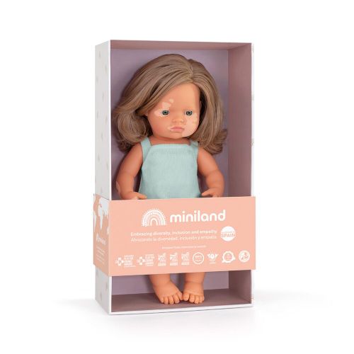 Miniland lutka dark blonde girl vitiligo15" Colour slika 6