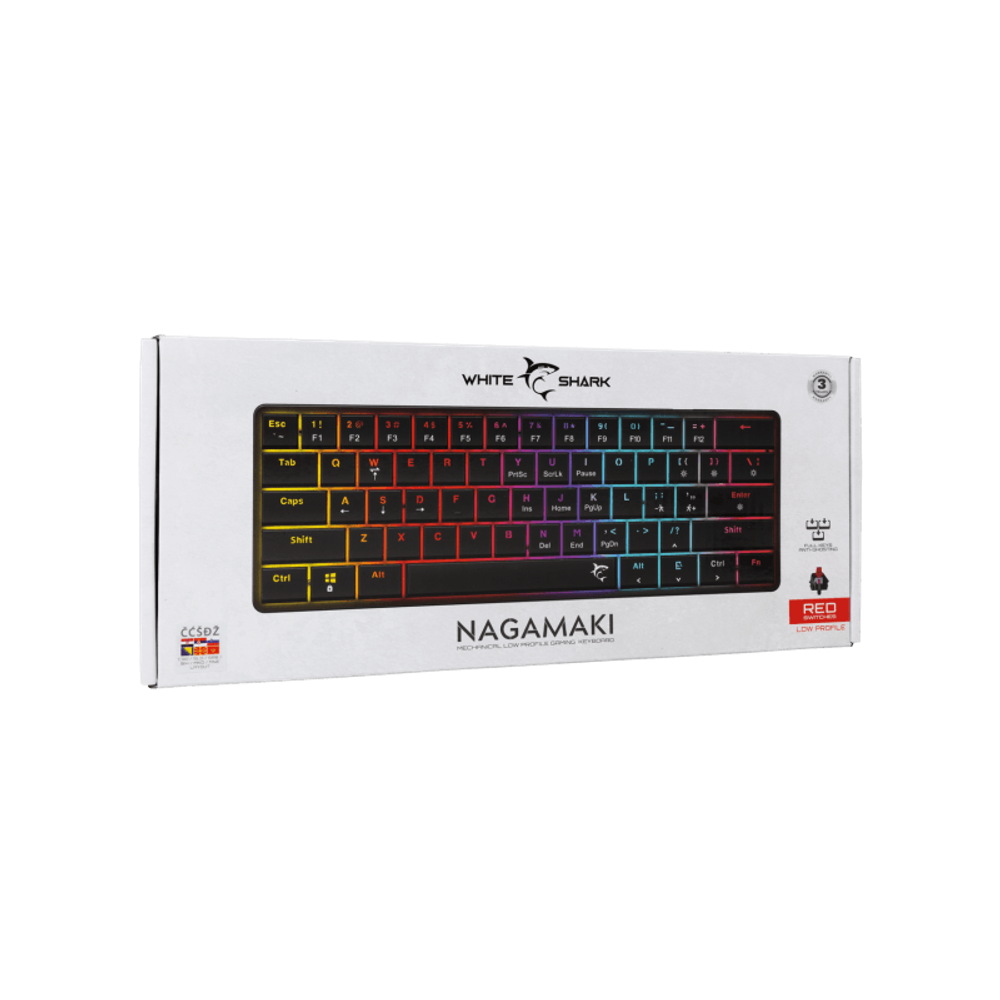 WHITE SHARK Mehanička tastatura GK-006112 NAGAMAKI / HR, crveni prekidači slika 9