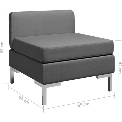 Modularna srednja sofa s jastukom od tkanine tamnosiva slika 11