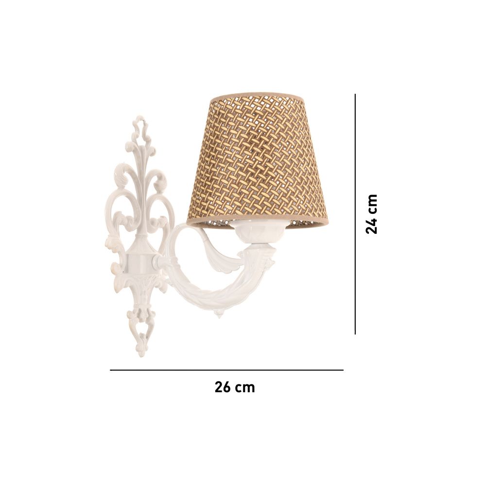 Lampa za zid Lily Hazeran - Prirodna, Bijela slika 4
