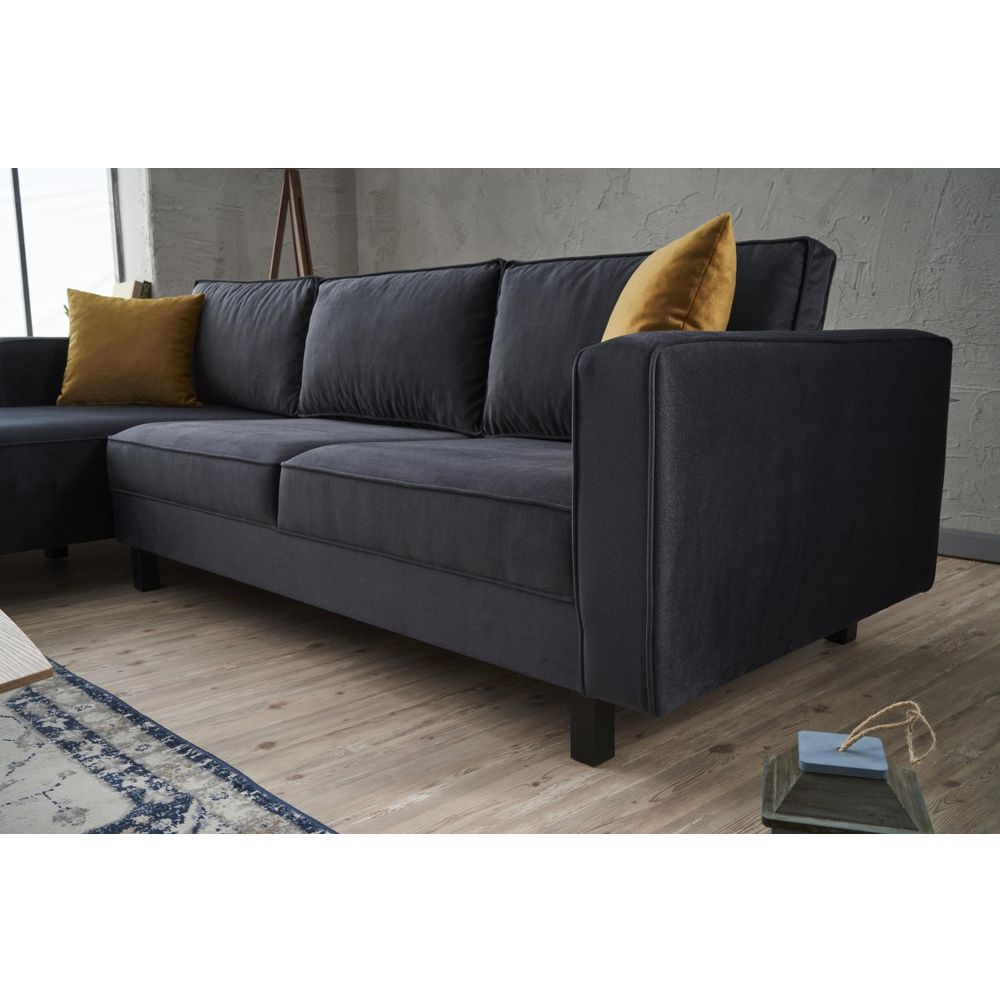 Kale Velvet Left - Antracitni Ugaoni Sofe slika 5