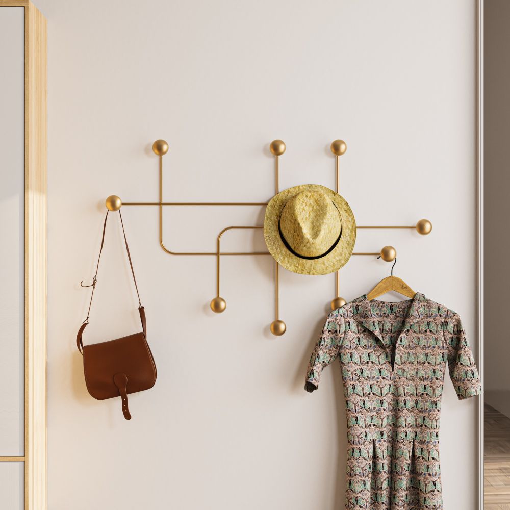 Metal wall hook Samara-A, colour: gold slika 1