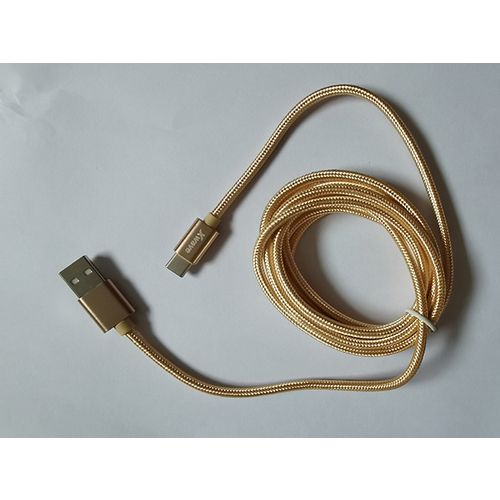 Xwave Kabl USB Tip-C 3.0 muški na Tip-C 3.1 muški 2M 3A,aluminium,upleteni zlatni slika 2