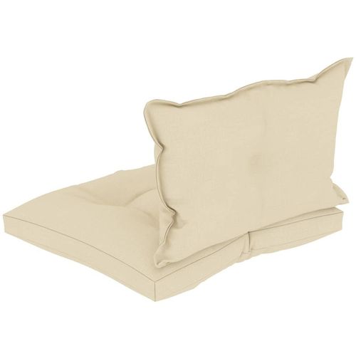 Jastuci za sofu od paleta 2 kom krem od tkanine * Oštećena ambalaža/Mogući znakovi stajanja/Naborano slika 7