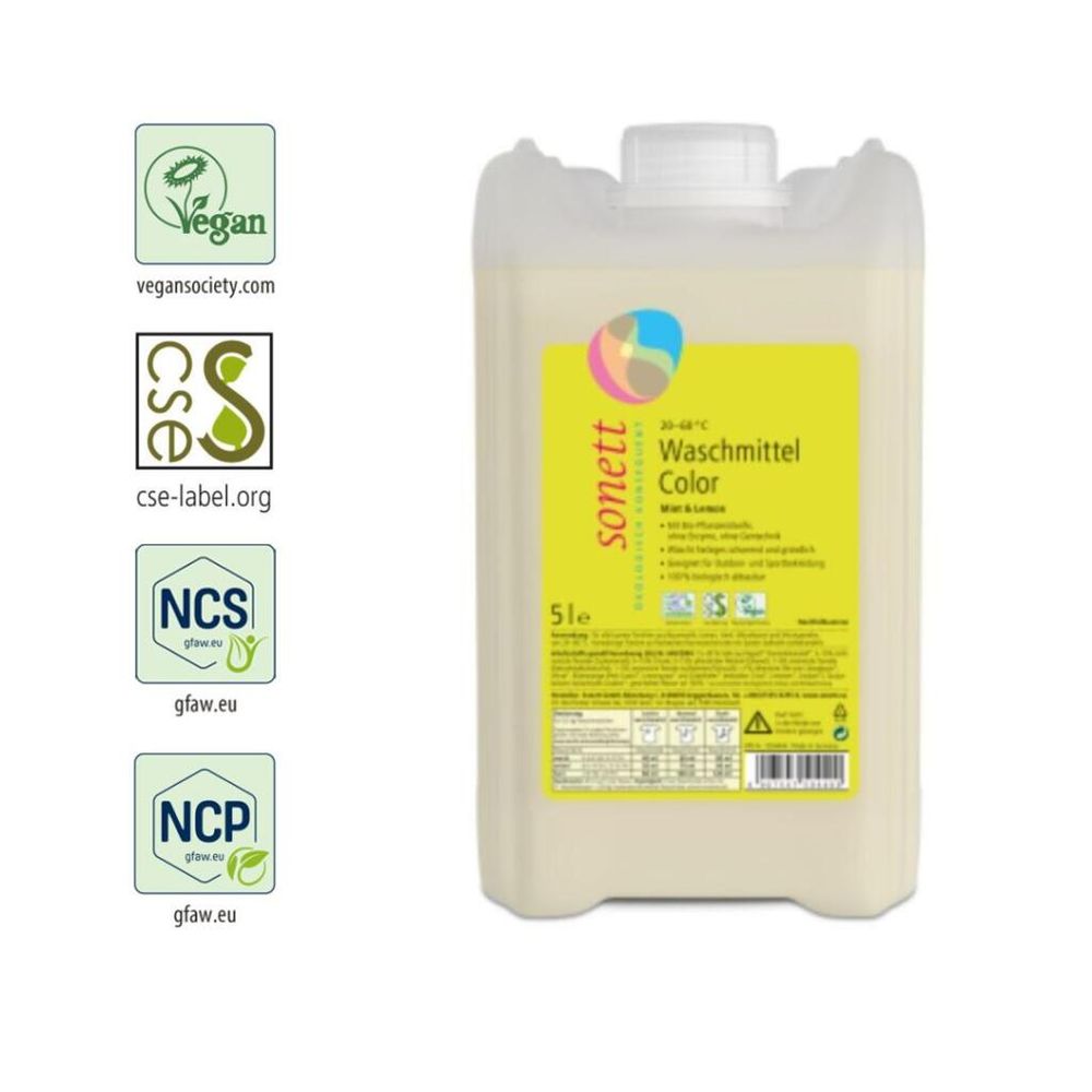 Sonett Tečni deterdžent za veš Color Mint & Lemon 20-60°C, 5000ml slika 1