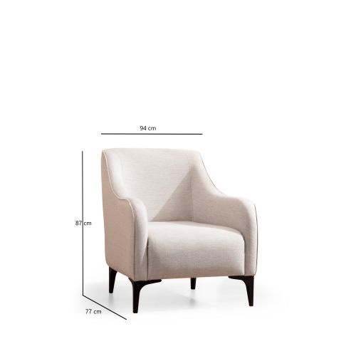 Atelier Del Sofa Fotelja, Bijela, Belissimo - Off White slika 4