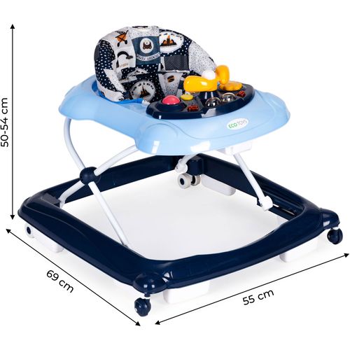 Ecotoys interaktivna dječja hodalica plava slika 6