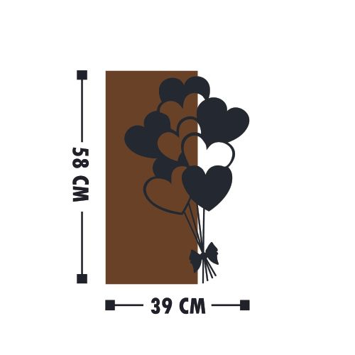 Dekorativni Zidni Ukras 'Love' od Metala i Oraha u Boji Crne Drvene Pozadine slika 3