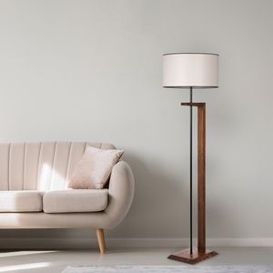 Menekşe Ceviz Ahşap Lambader Silindir Finli Krem Abajurlu Walnut
Cream Floor Lamp