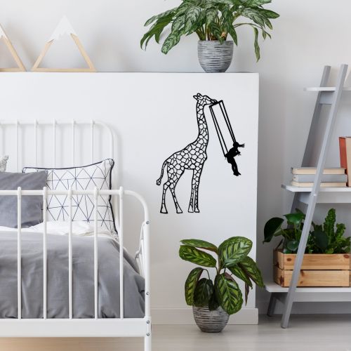 Wallity Metalna zidna dekoracija, Girl Swinging Giraffe - 498 slika 3