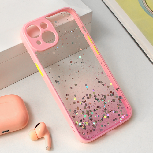 Maska Frame Glitter za iPhone 15 6.1 roze slika 1