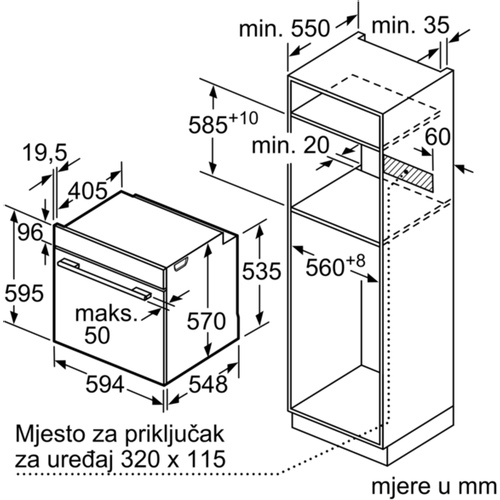 Bosch ugradbena pećnica HRA578BS6 slika 7