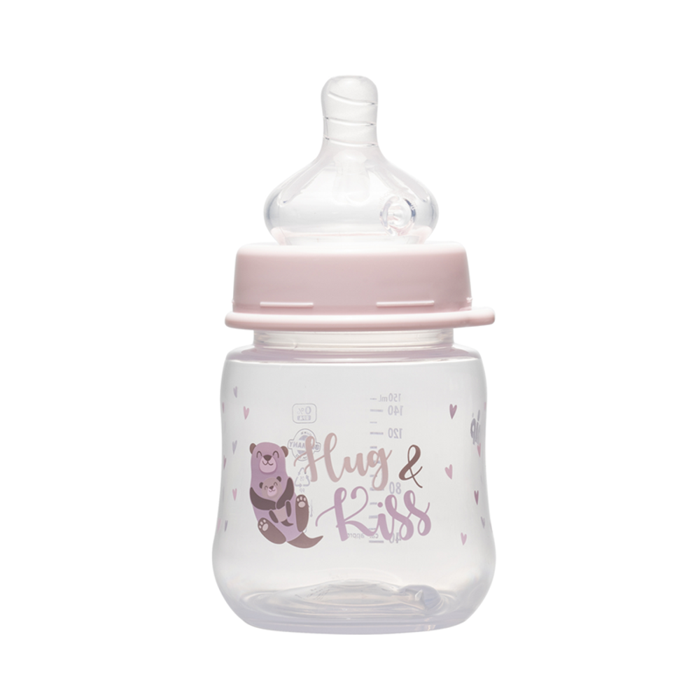 nip® Plastična flašica širokog grla sa silikonskom dudom 150ml 0m+ Girl slika 2