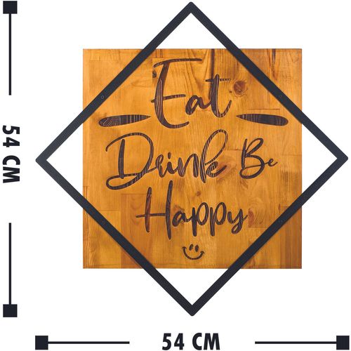 Wallity Drvena zidna dekoracija, Eat, Drink Be, Happy slika 3