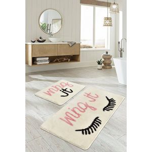 Wing - Ecru Ecru Acrylic Bathmat Set (2 Pieces)