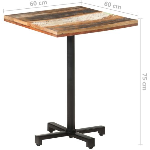 Bistro stol četvrtasti 60 x 60 x 75 cm masivno obnovljeno drvo slika 6