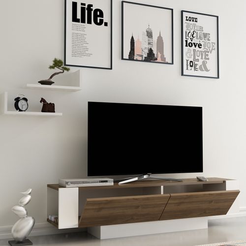 Woody Fashion Stalak za televizor, Matera - Walnut, White slika 3