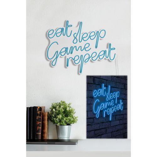 Wallity Zidna dekoracije svijetleća EAT, eat sleep game repeat - Blue slika 11