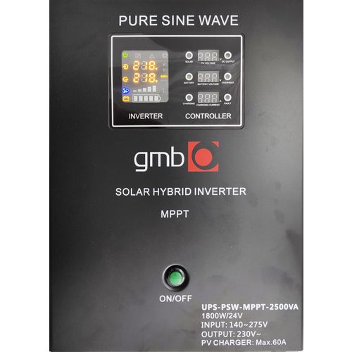 UPS-PSW-MPPT-2500VA GMB LONG MPPT, cist sinusni pretvarac sa produzenom autonomijom 1800W-220V/24V slika 1