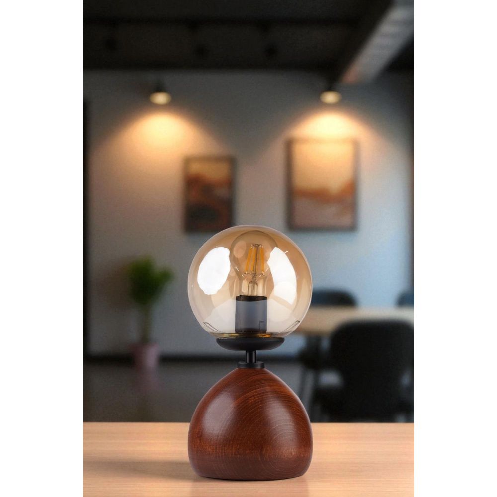 Opviq Stolna lampa 729, med, crna, orah slika 1