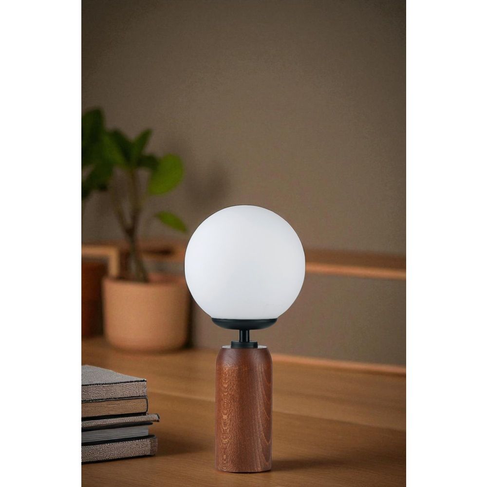 Opviq Stolna lampa 859, bijela, crna, orah slika 2