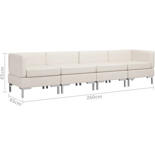 4-dijelni set sofa od tkanine krem slika 16