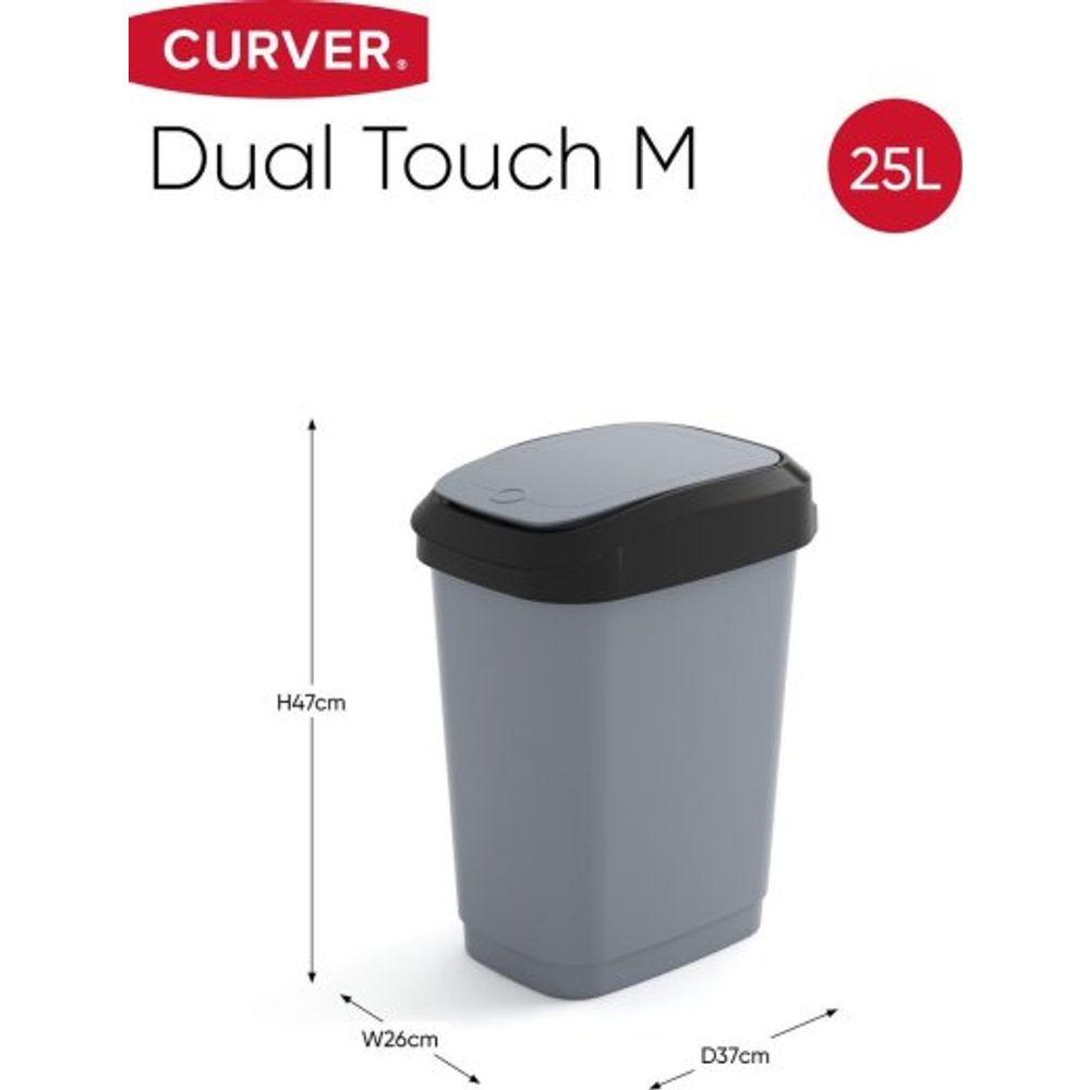 Kis Dual Touch Kanta za otpatke 25L siva slika 2