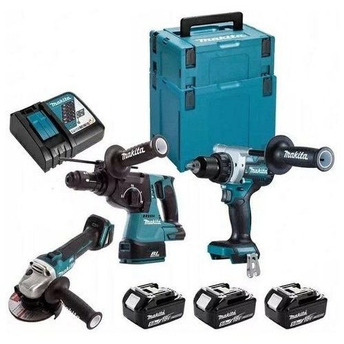 Makita kombinirani set 18V DLX3157TJ (DDF486+DGA506+DHR243) s 3x5,0Ah baterijama i 2x MAKPAC koferima slika 1