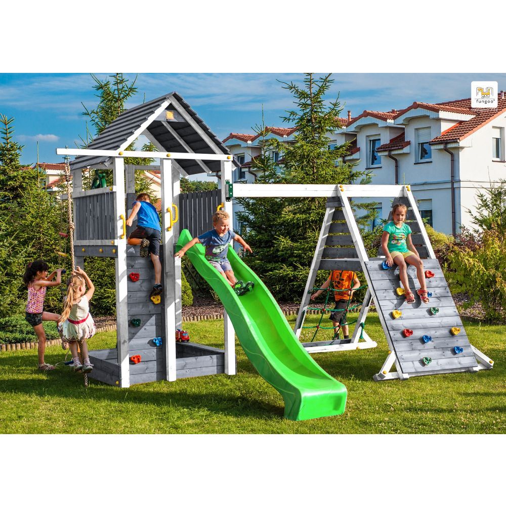 Fungoo Set FORTRESS SPIDER Sivo-Bijelo - Drveno dječije igralište slika 1