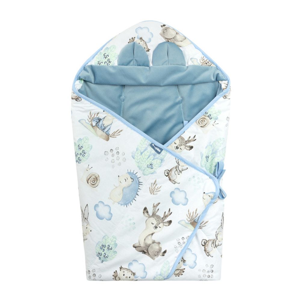 Baršunasti kolević swaddle deka xl stroll plava slika 4