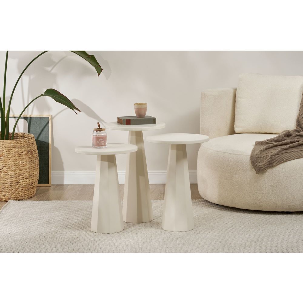 Set bočnih stolova "Lilyum" (57 + 52 + 47) - bijela boja slika 1
