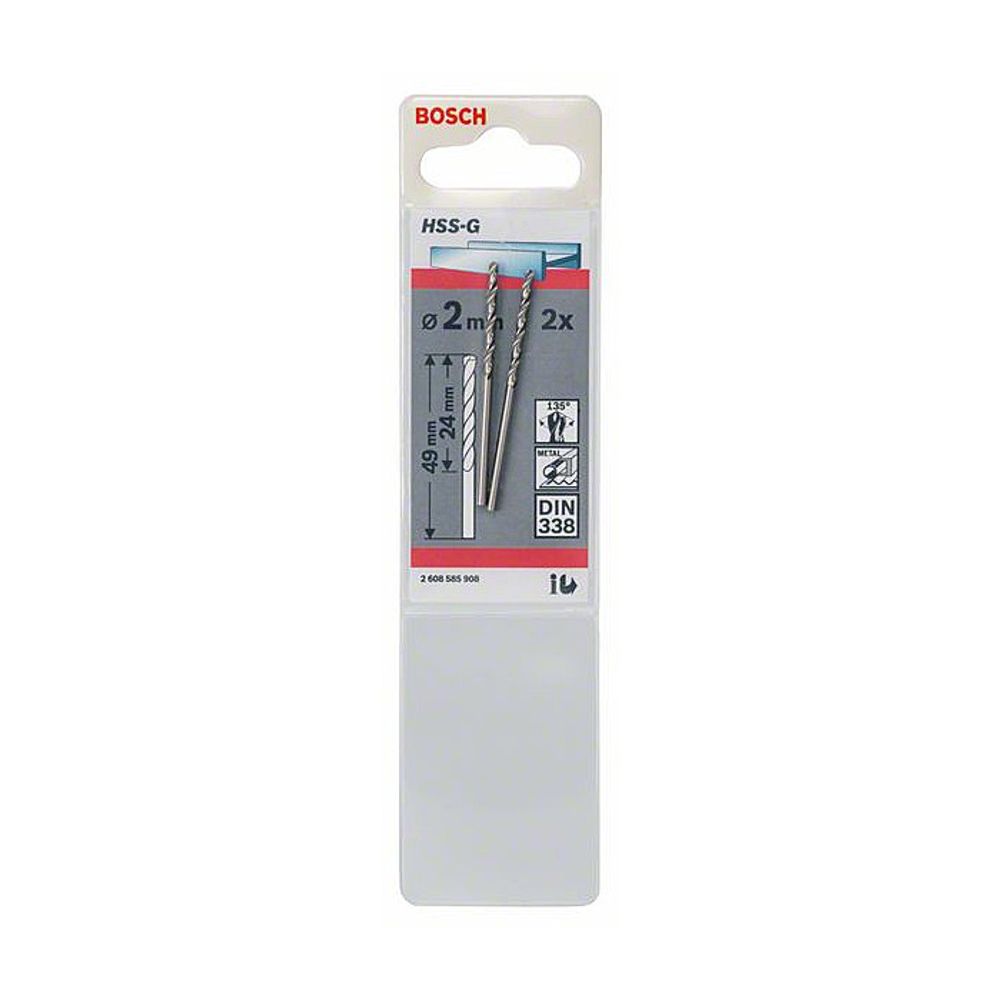 BOSCH Burgija HSS-G 2.0 mm - 2 kom.  slika 2