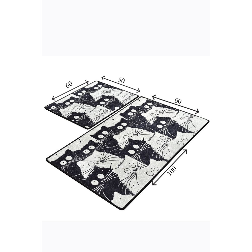Set Kupatilskih Prostirki White Cats Multicolor (2 Komada) slika 3