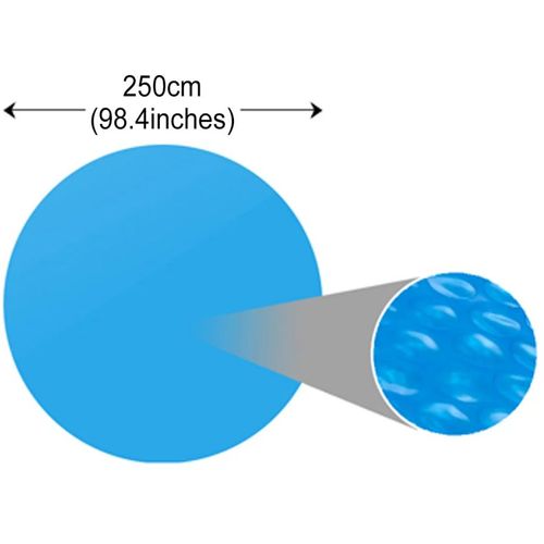 Plutajući Okrugli PE Solarni Pokrivač za Bazen 250 cm Plavi slika 9