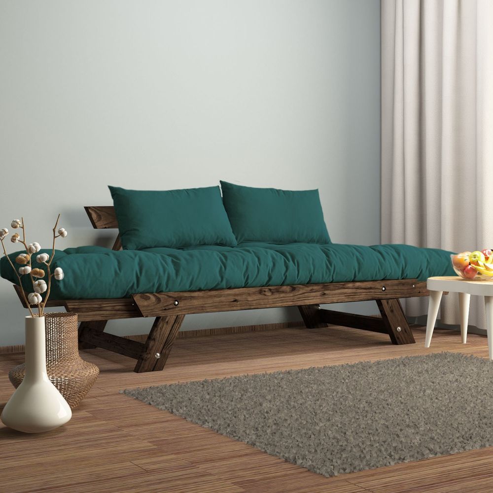 Dvosjed sofa CPT8116-210 - boje: Orah, Petrol Zelena i Vrtna slika 3