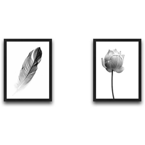 Wallity Uokvirena slika (2 komada), Flower Feather Set slika 2