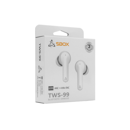 Sbox bluetooth EARBUDS Slušalice + mikrofon EB-TWS99 Bijele / ANC+ 4 Mic ENC slika 5