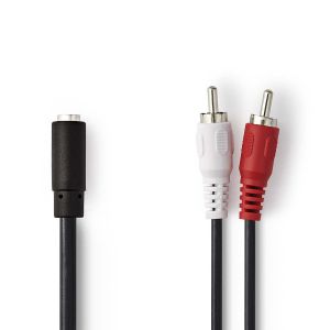 Adapter NEDIS, 3.5mm TRS (Ž) na 2x RCA (M), blister