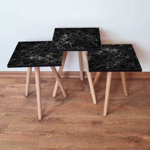 Nesting Table 3Shp232 - Set od 3 komada u crnoj i bijeloj boji